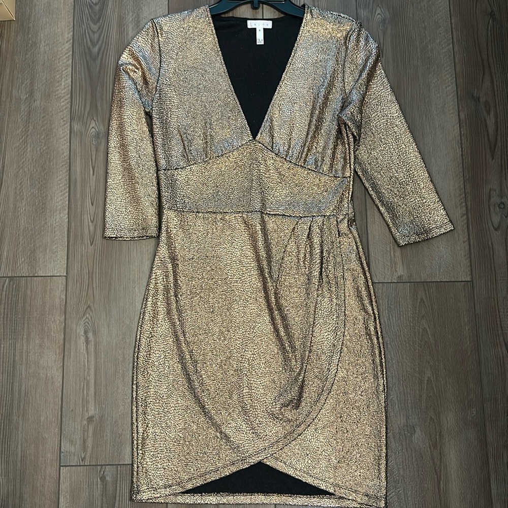 Leith Deep women’s metallic V-neck Sheath Dress
